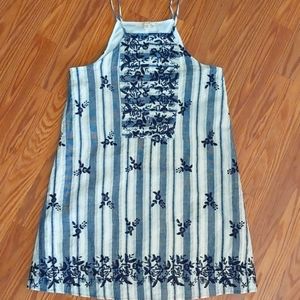 Slip Dress, Embroidered Boho, Folkloric, Easy Vacation Dressing, Sz S